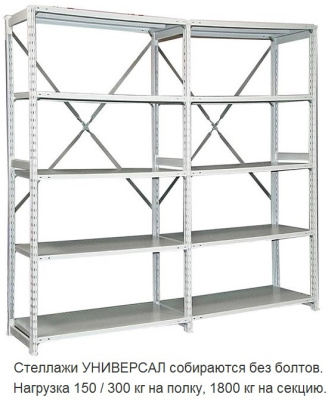 Стеллаж металлический ТСУ 2.7.2.5-300